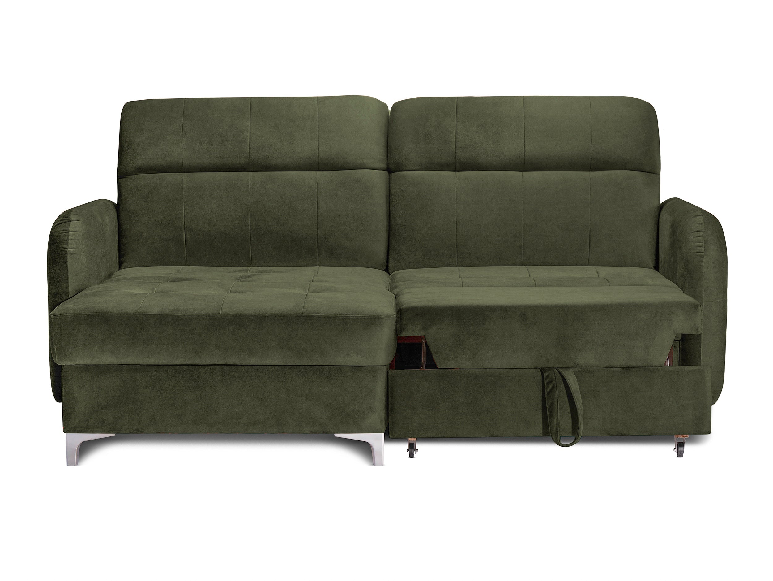 Coltar Extensibil STUDIO, cu lada depozitare, cu tetiere reglabile, 220 x 160 x 105 cm #color_Verde-Whisper