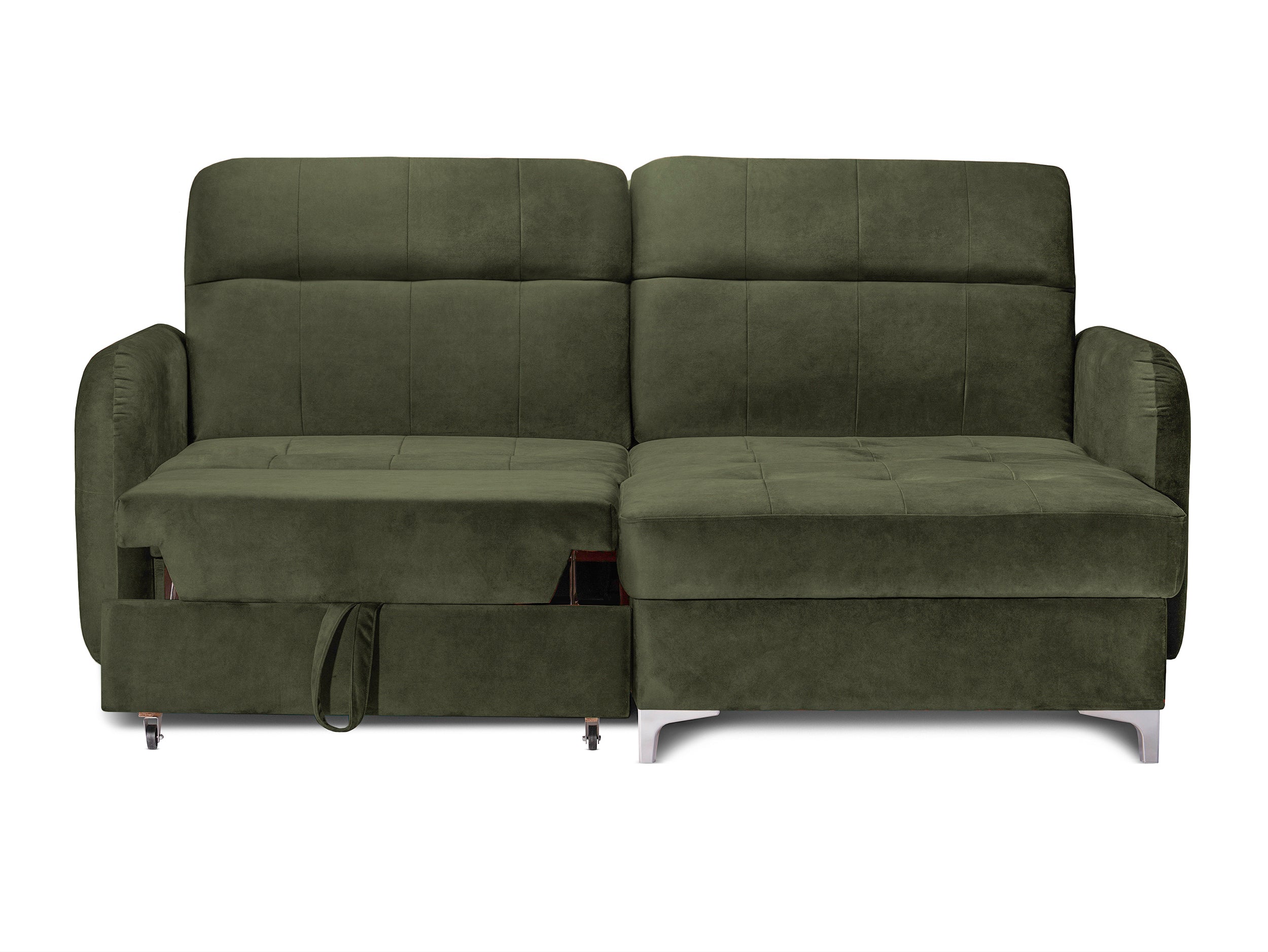 Coltar Extensibil STUDIO, cu lada depozitare, cu tetiere reglabile, 220 x 160 x 105 cm #color_Verde-Whisper