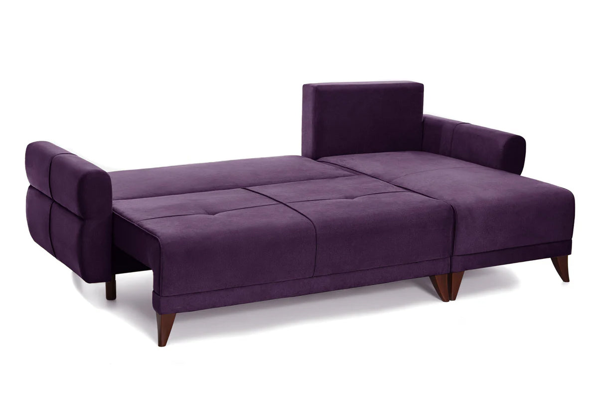 Coltar Extensibil 3 locuri Larin, cu lada de depozitare, 235x90x100 cm - Prestigehome.ro - Coltar - Prestige - #color_violet-enjoy