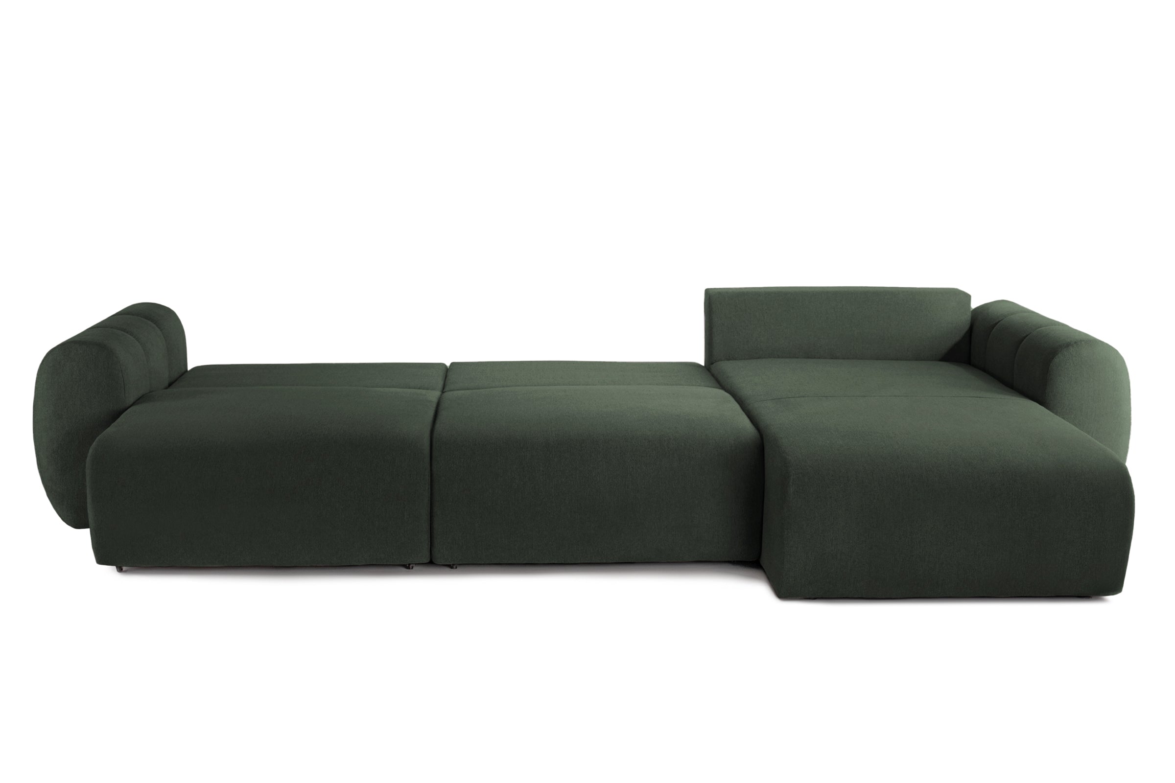 Colțar Extensibil VERSA, cu 2 lăzi depozitare, șezlong interschimbabil, 357x190x87 cm, #color_Verde-Inchis-Loft