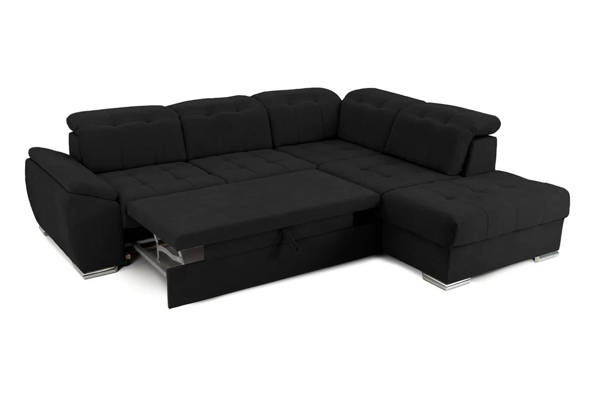 Coltar Extensibil pe dreapta ENZO, cu tetiere 265x230x80 cm #color_negru-enjoy