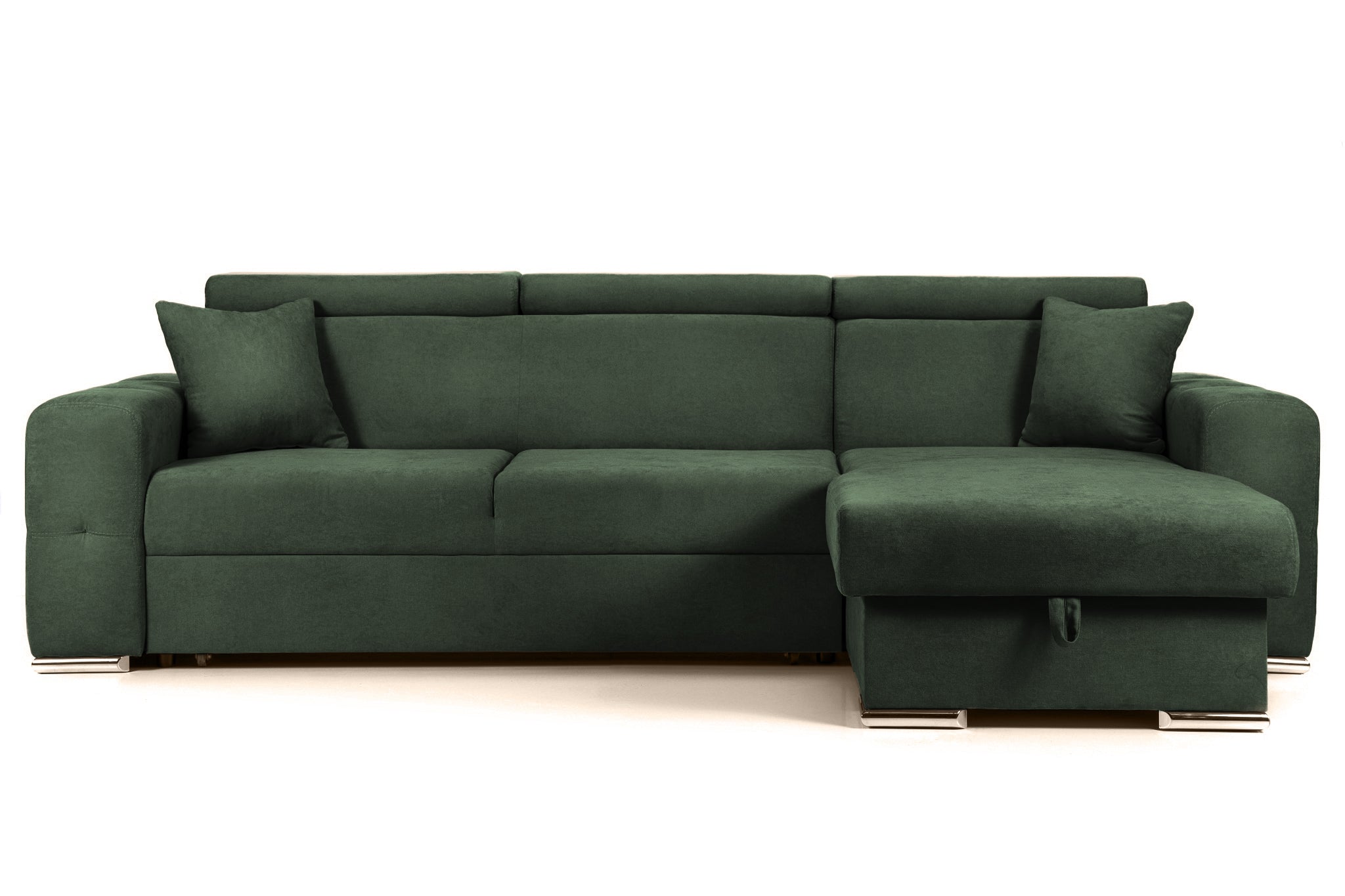 Coltar Extensibil BELLAGIO, sezlong interschimbabil, cu lada de depozitare, cu tetiere, 275x170x85 cm - Prestigehome.ro - Coltare - Prestige - #color_Verde-Enjoy