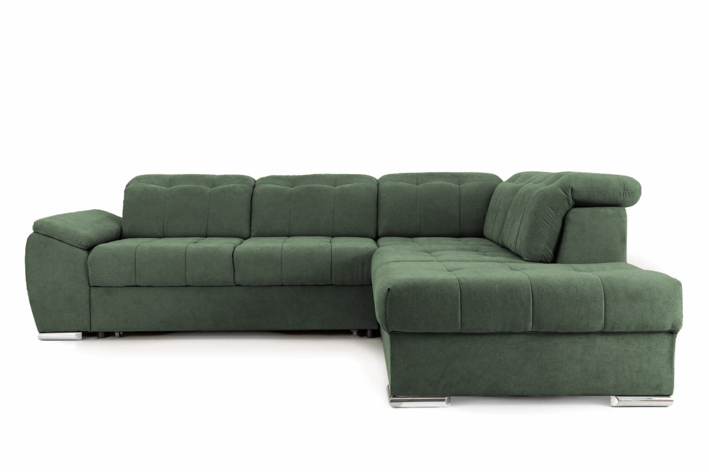 Coltar Extensibil pe dreapta ENZO, cu tetiere 265x230x80 cm #color_Verde-Enjoy