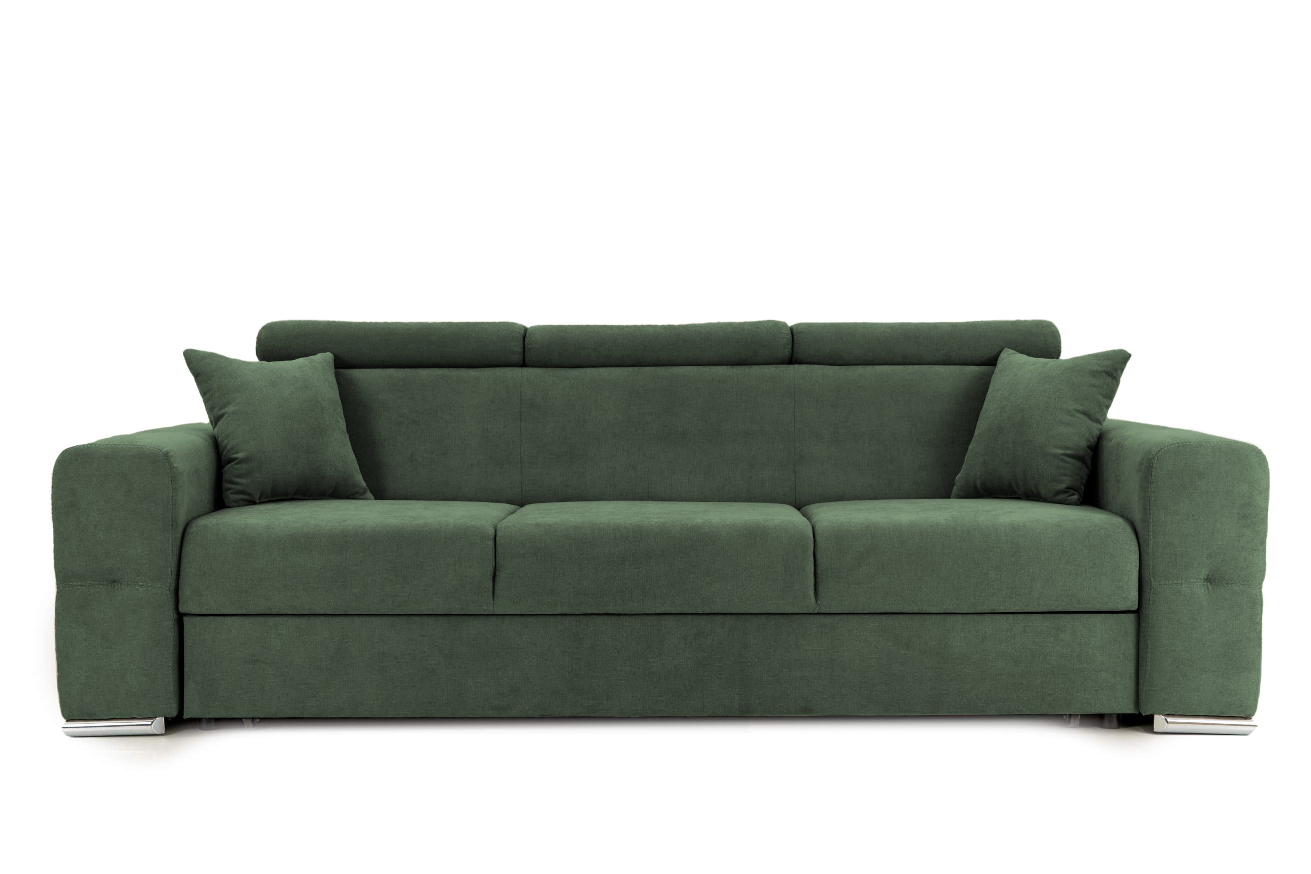 Canapea Extensibila 3 locuri BELLAGIO, cu tetiere, 235x95x85 cm - Prestigehome.ro - Canapea 3 Locuri - Prestige - #color_Verde-Enjoy