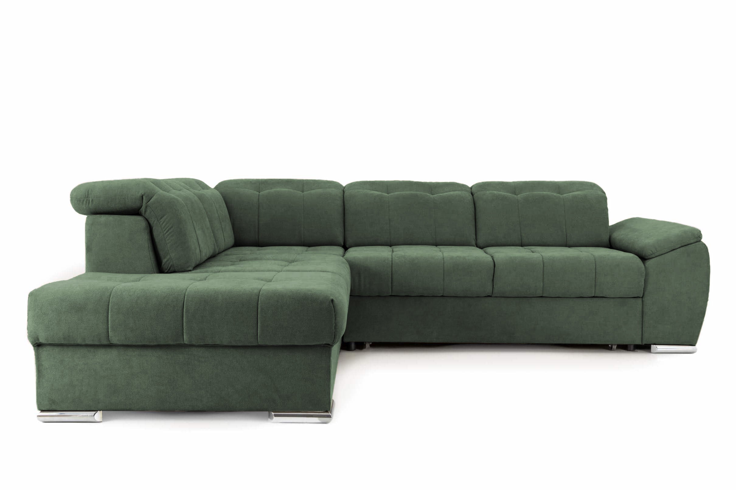 Coltar Extensibil pe dreapta ENZO, cu tetiere 265x230x80 cm #color_Verde-Enjoy