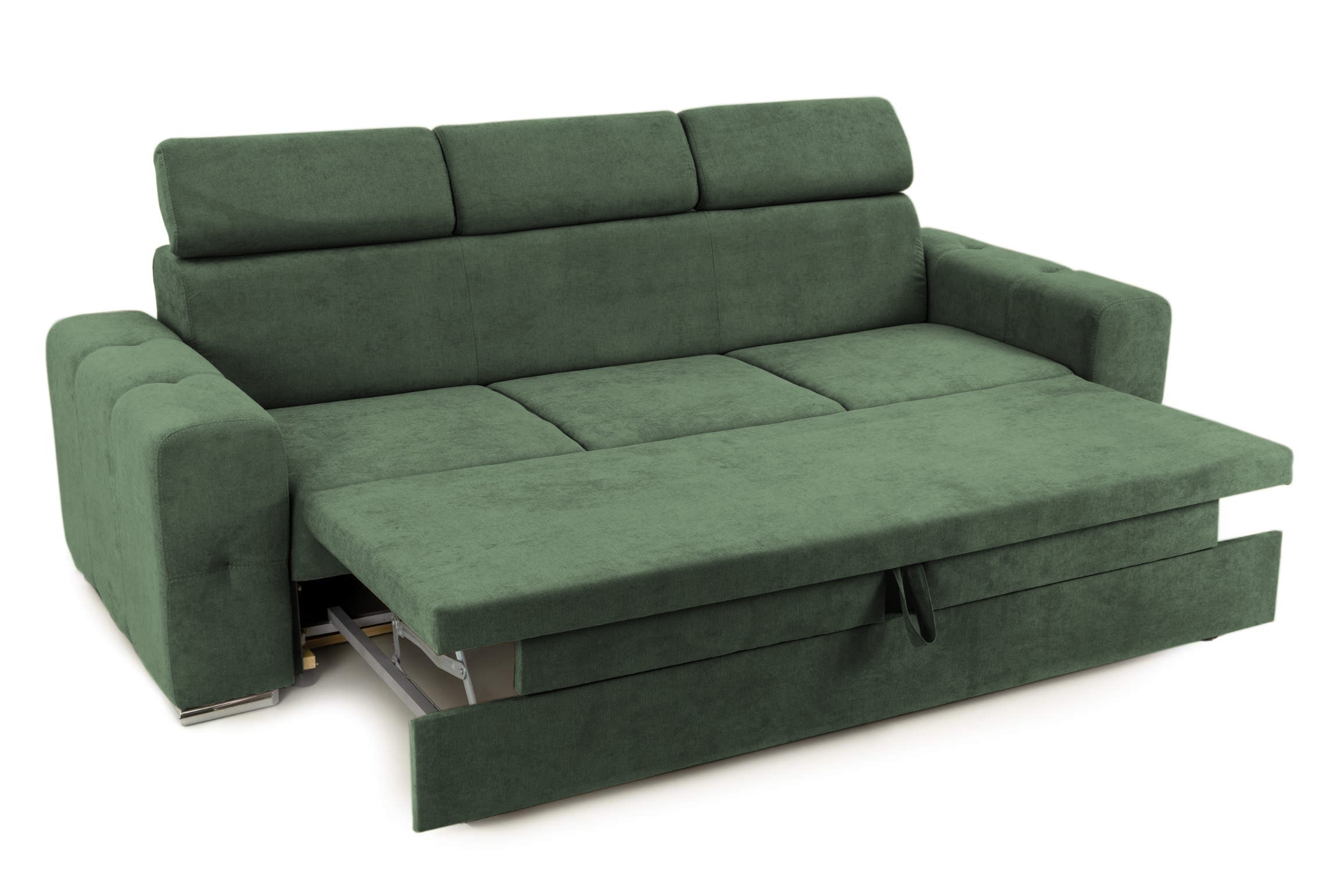 Canapea Extensibila 3 locuri BELLAGIO, cu tetiere, 235x95x85 cm - Prestigehome.ro - Canapea 3 Locuri - Prestige - #color_Verde-Enjoy