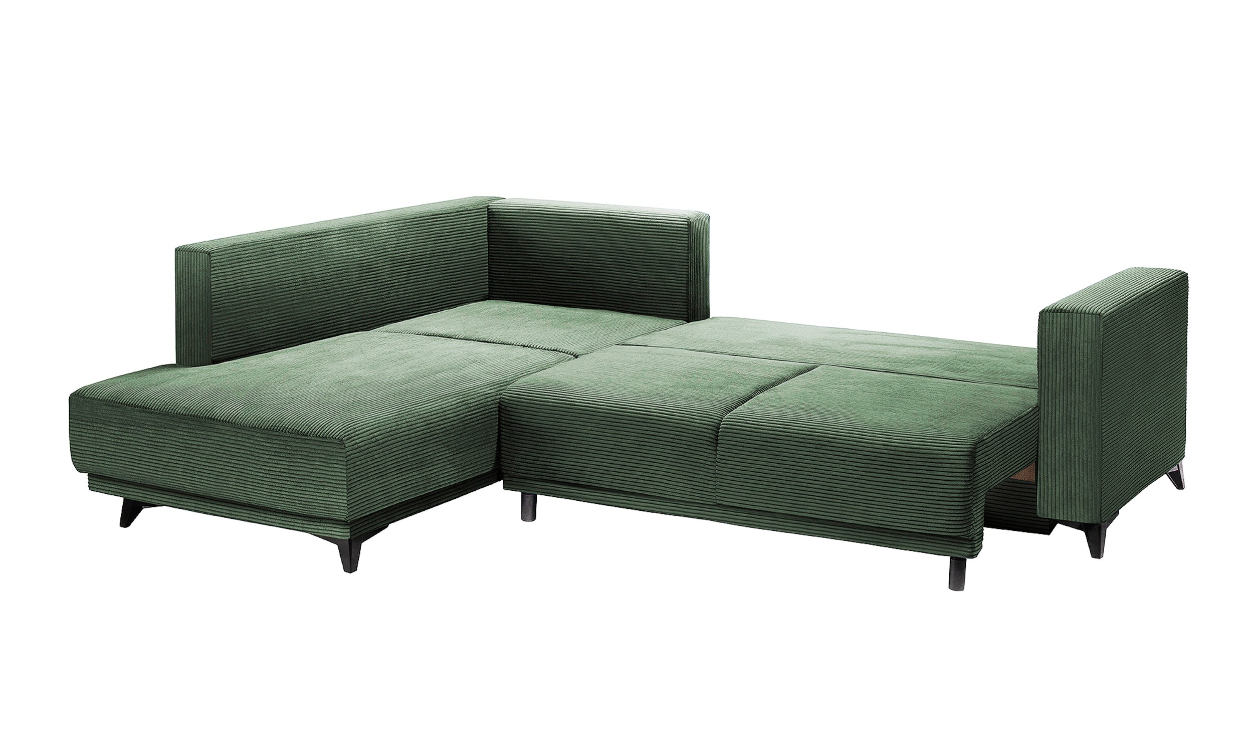 Colțar Extensibil NOMAD, cu ladă de depozitare, variante stânga/dreapta 280x215x90 cm, Prestigehome.ro, #color_Verde-Zoom