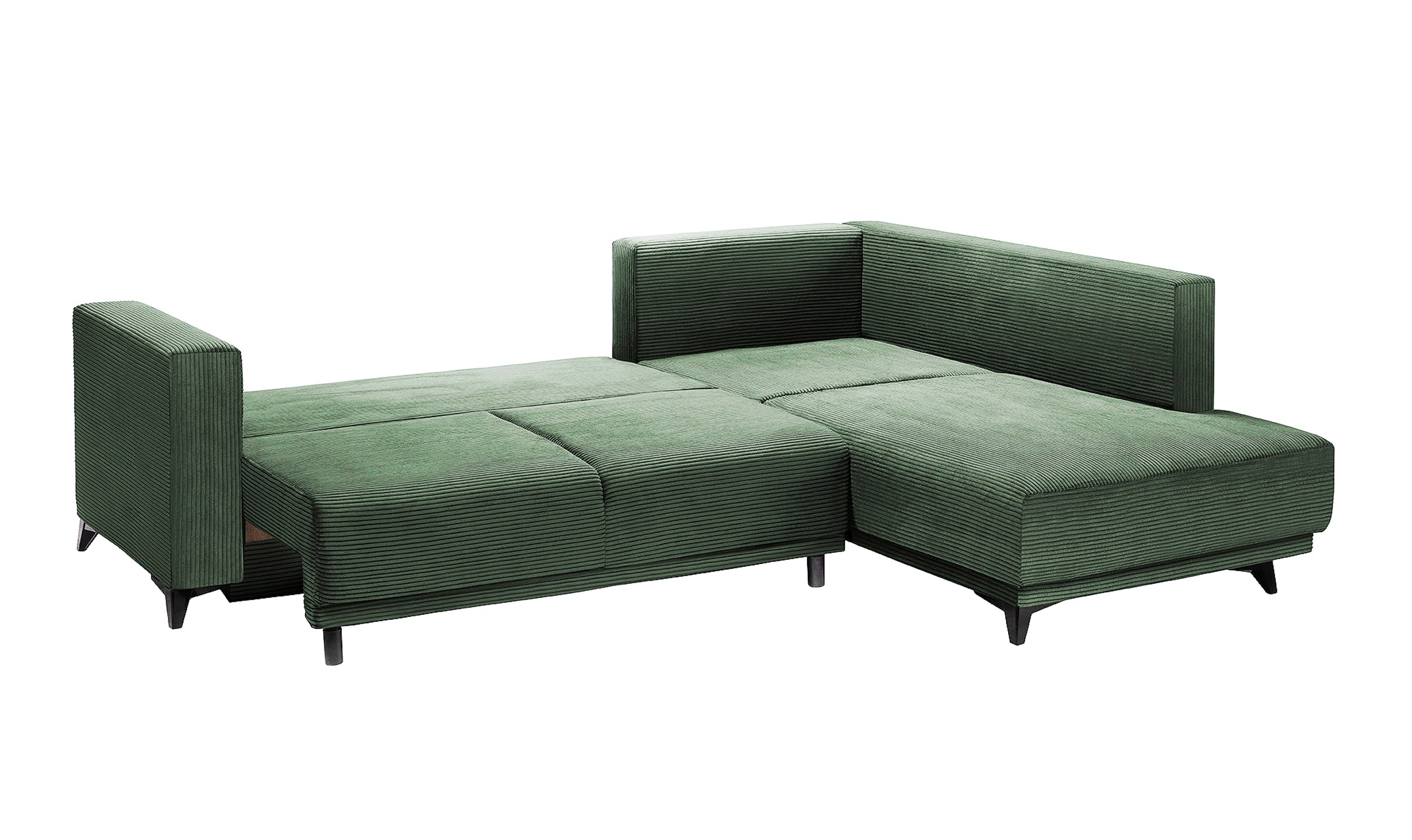 Colțar Extensibil NOMAD, cu ladă de depozitare, variante stânga/dreapta 280x215x90 cm, Prestigehome.ro, #color_Verde-Zoom