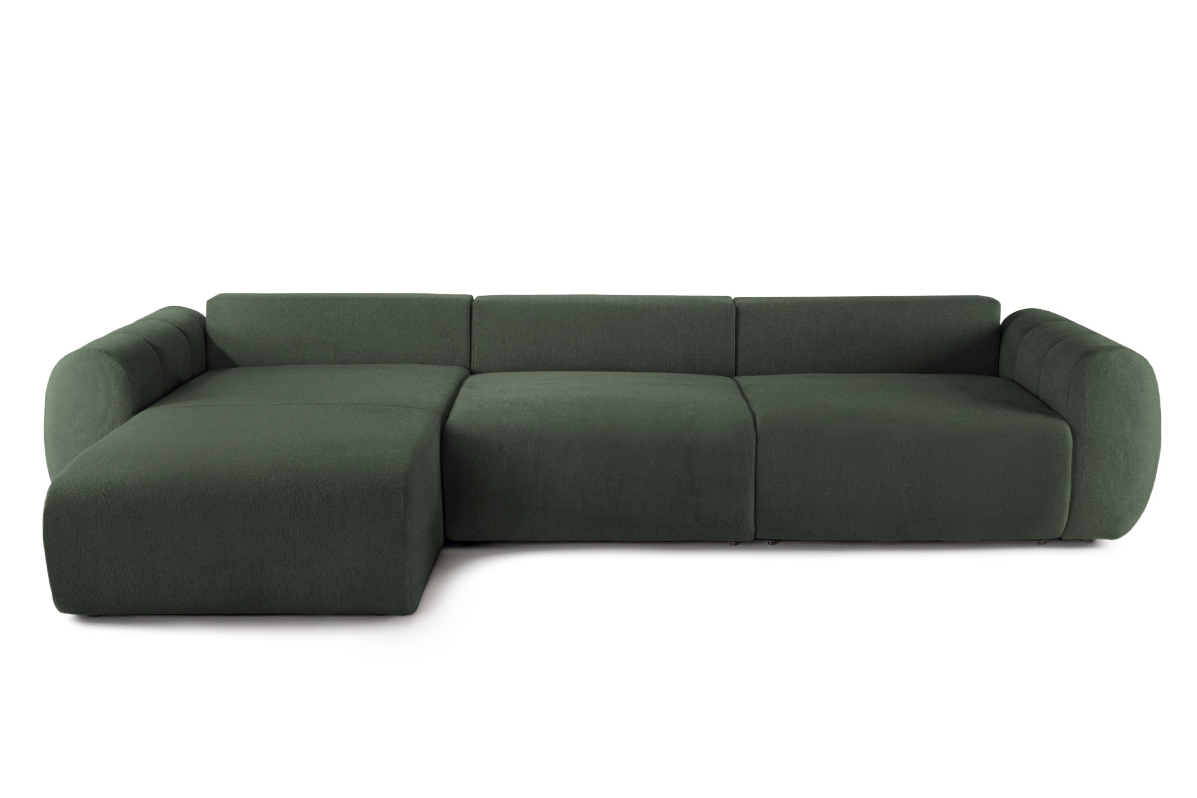 Colțar Extensibil VERSA, cu 2 lăzi depozitare, șezlong interschimbabil, 357x190x87 cm, #color_Verde-Inchis-Loft