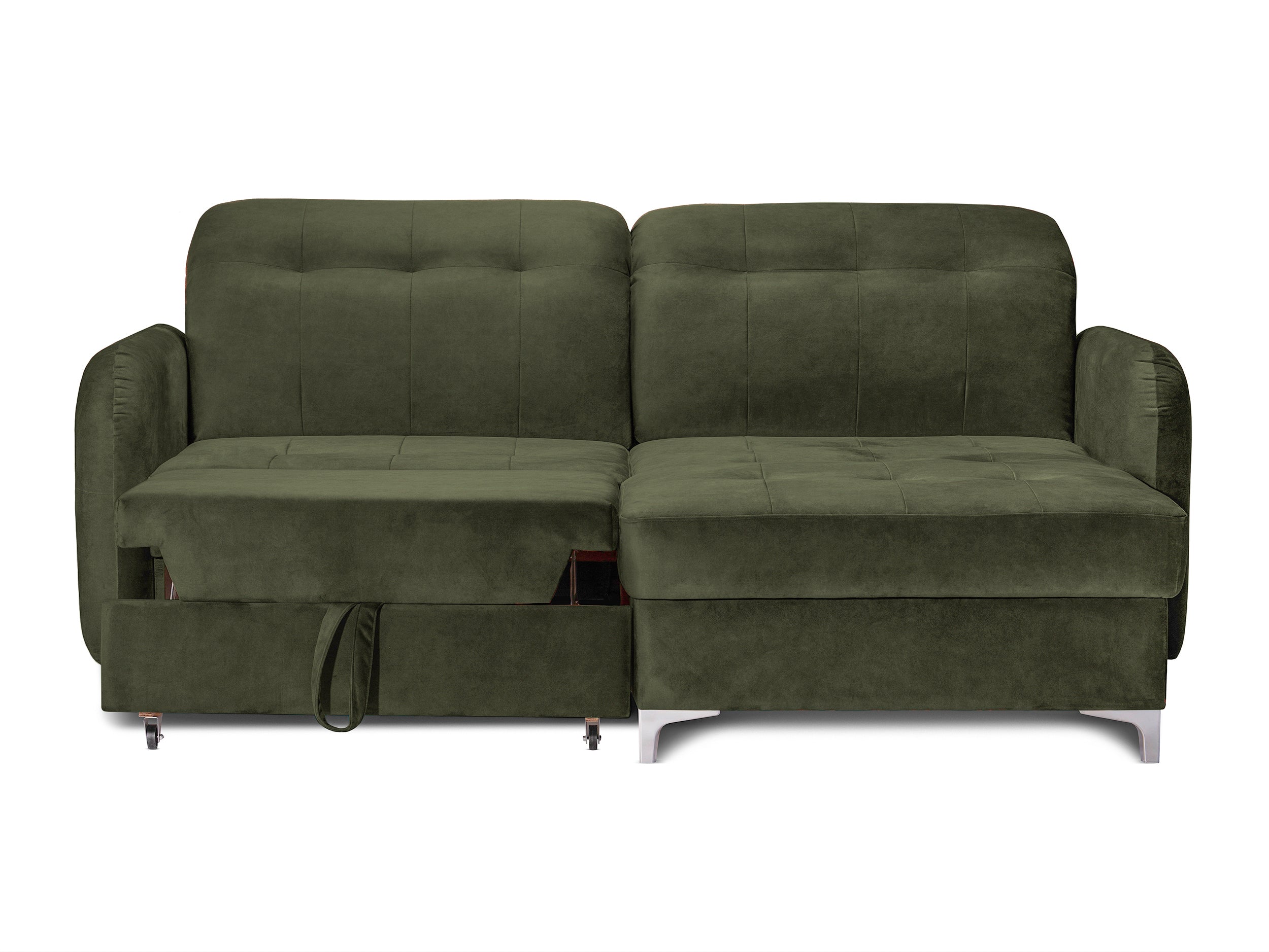 Coltar Extensibil STUDIO, cu lada depozitare, cu tetiere reglabile, 220 x 160 x 105 cm #color_Verde-Whisper