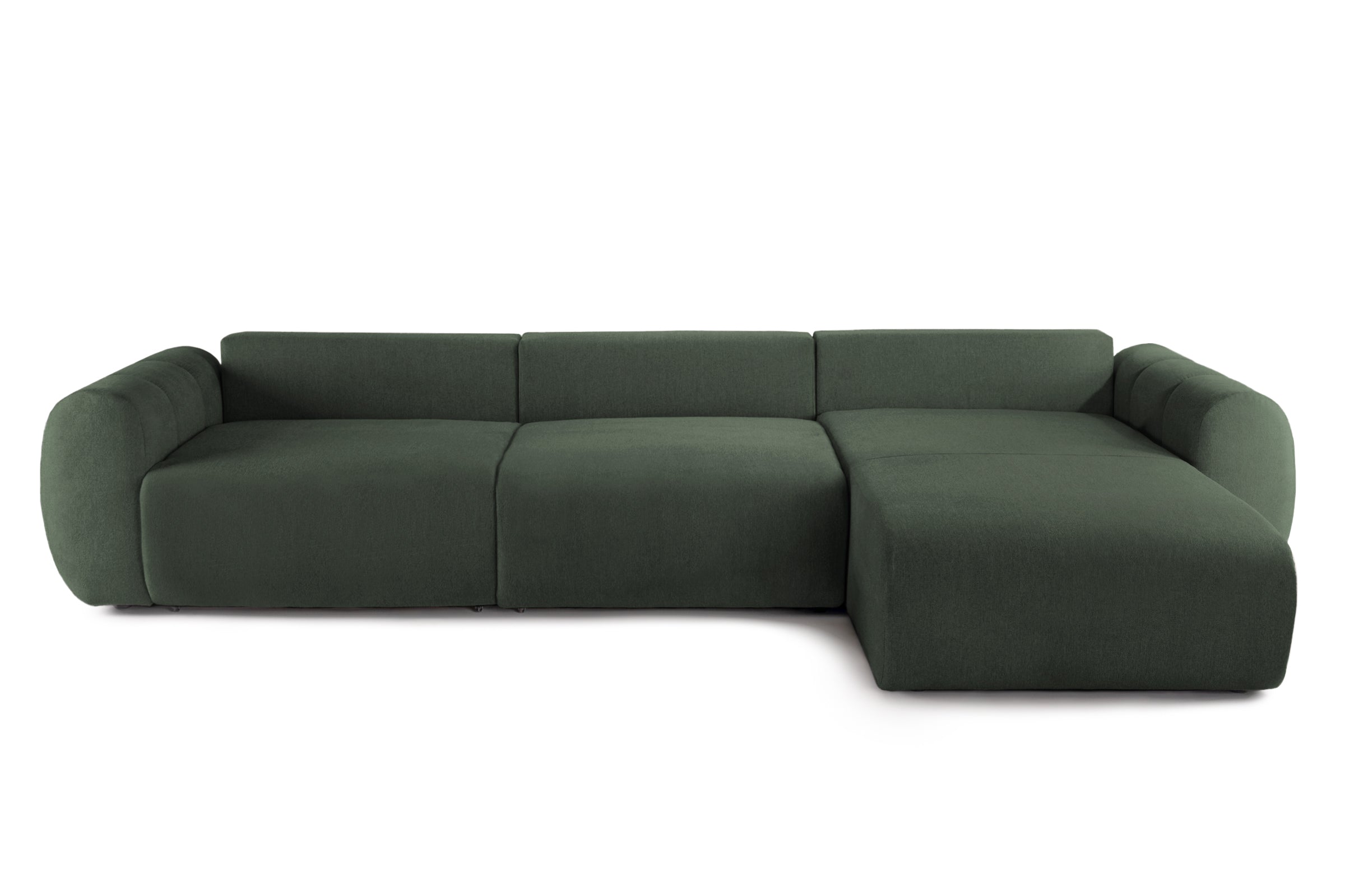 Colțar Extensibil VERSA, cu 2 lăzi depozitare, șezlong interschimbabil, 357x190x87 cm, #color_Verde-Inchis-Loft