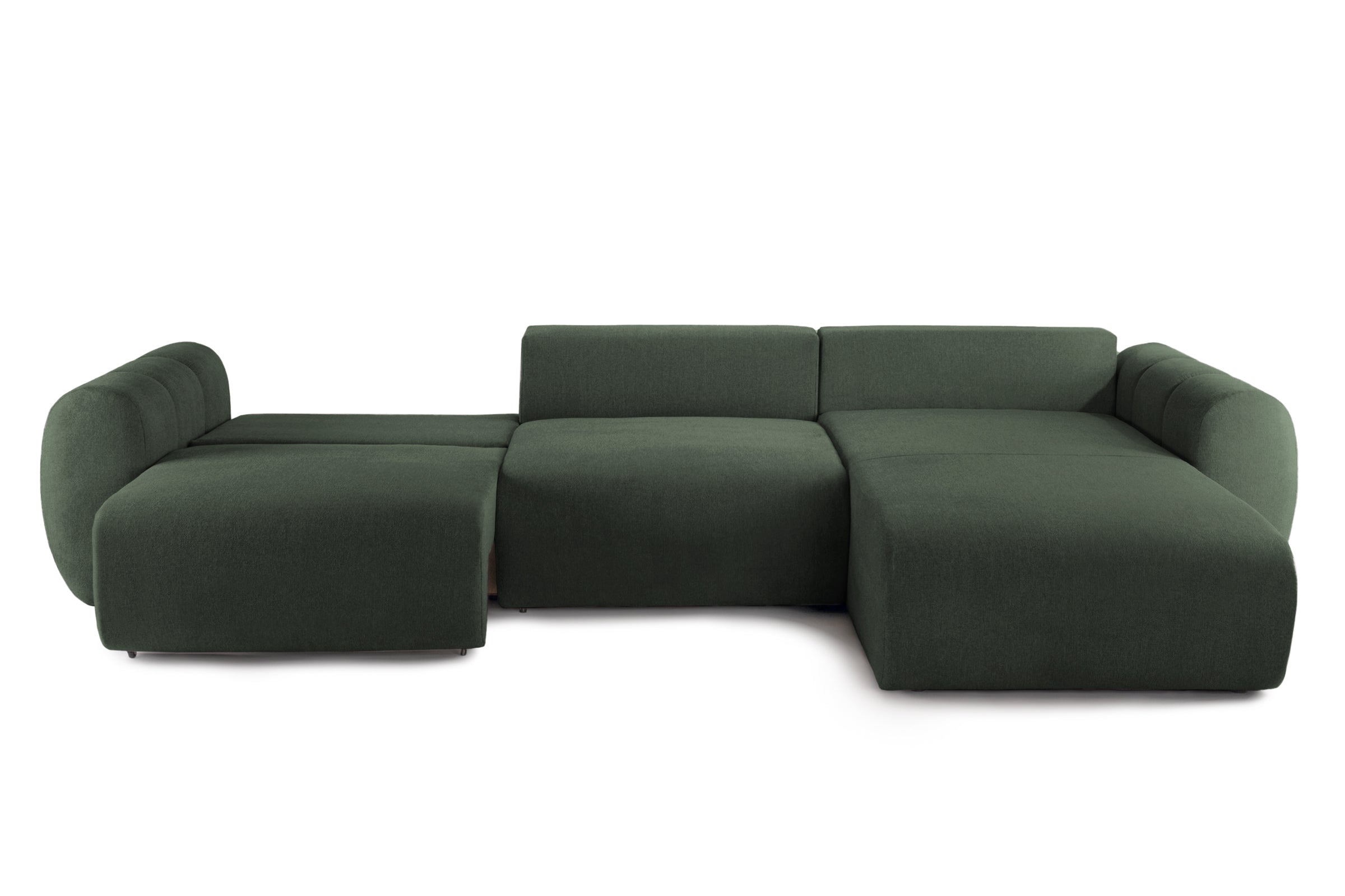 Colțar Extensibil VERSA, cu 2 lăzi depozitare, șezlong interschimbabil, 357x190x87 cm, #color_Verde-Inchis-Loft