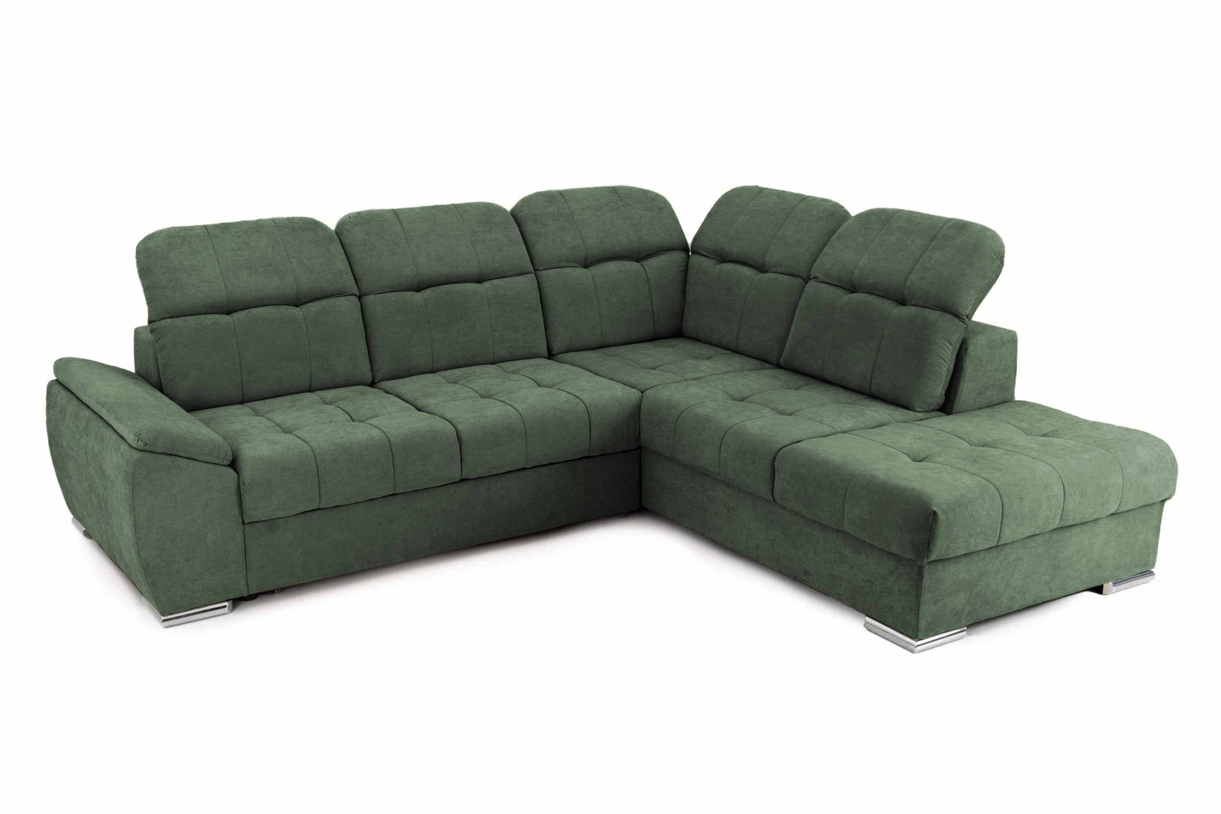 Coltar Extensibil pe dreapta ENZO, cu tetiere 265x230x80 cm #color_Verde-Enjoy