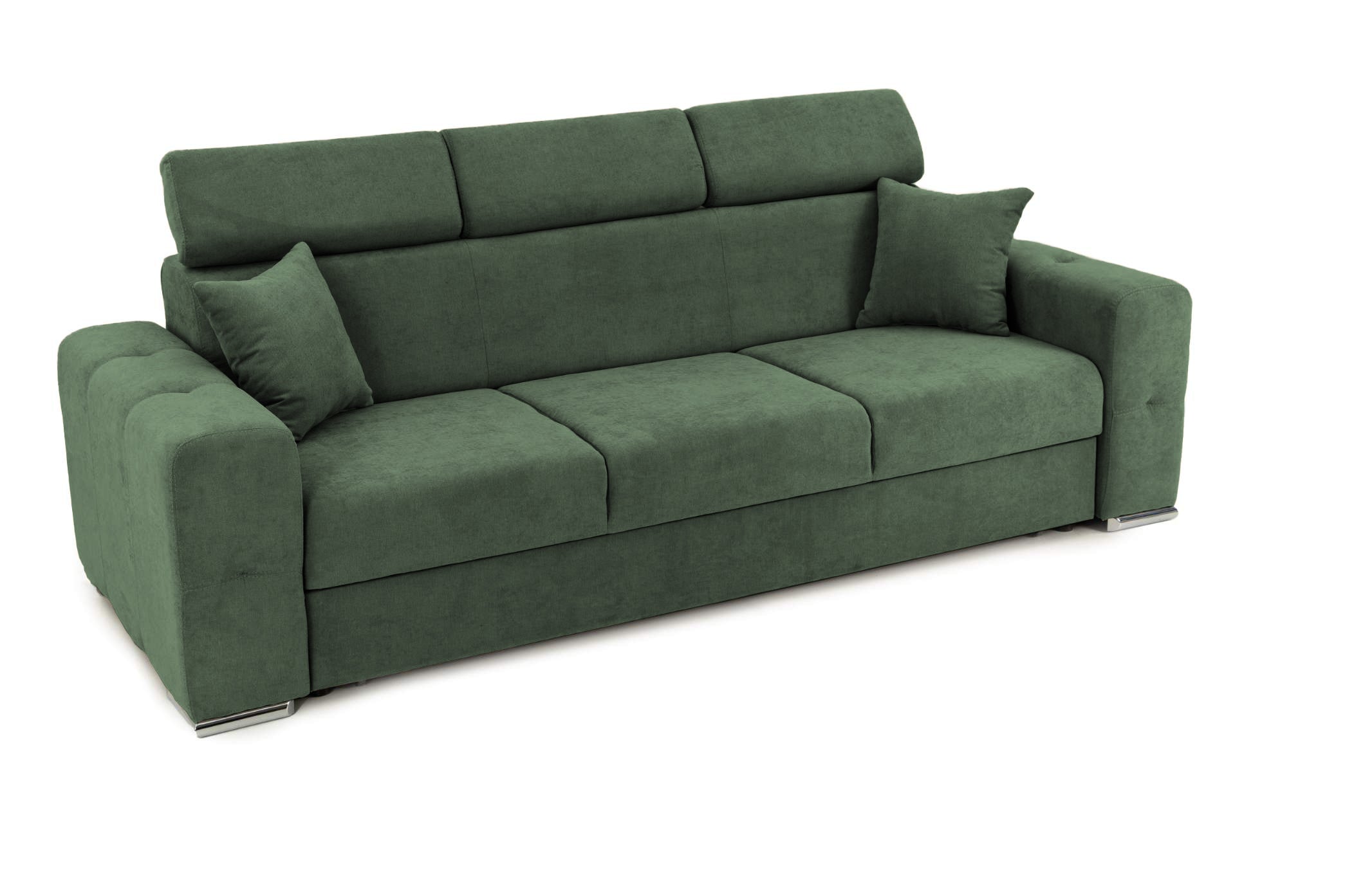 Canapea Extensibila 3 locuri BELLAGIO, cu tetiere, 235x95x85 cm - Prestigehome.ro - Canapea 3 Locuri - Prestige - #color_Verde-Enjoy