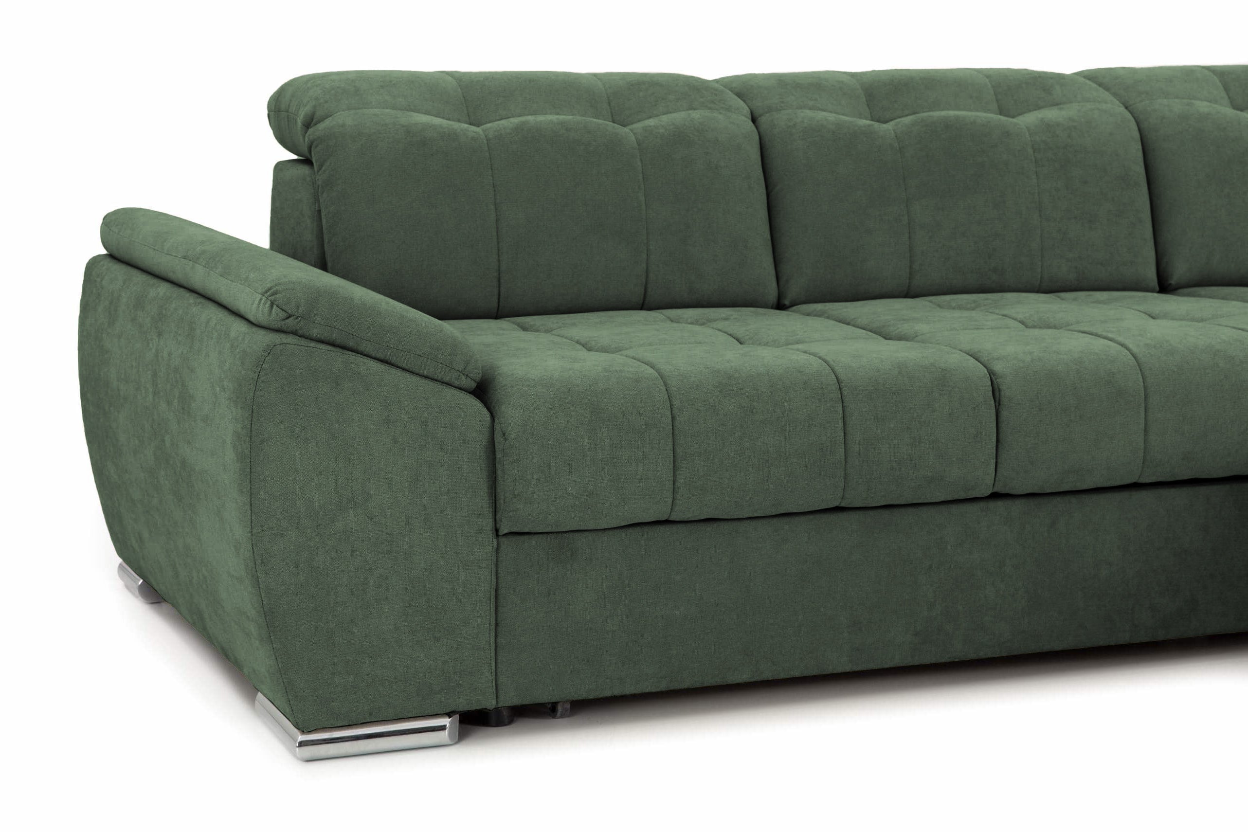 Coltar Extensibil pe dreapta ENZO, cu tetiere 265x230x80 cm #color_Verde-Enjoy