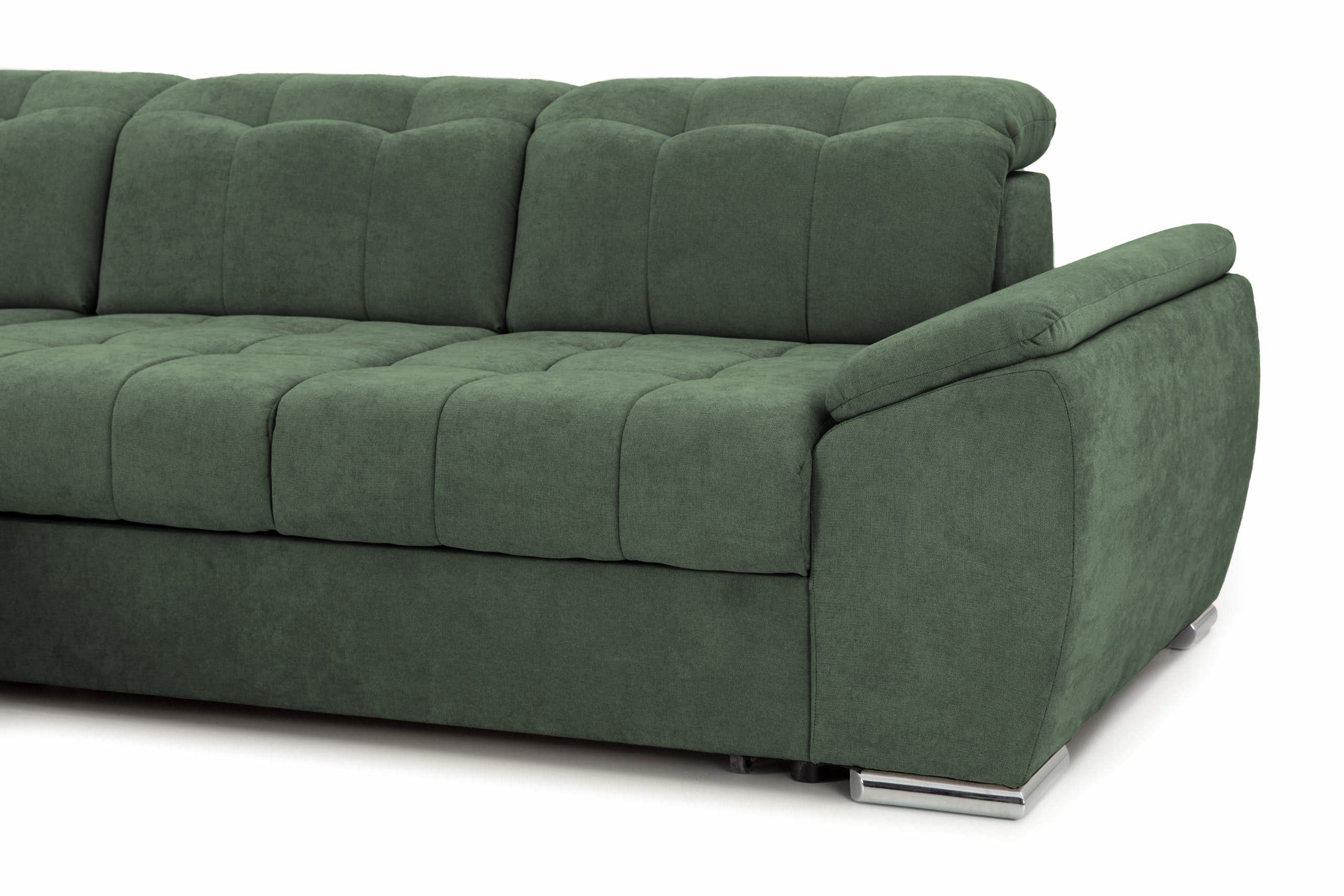 Coltar Extensibil pe dreapta ENZO, cu tetiere 265x230x80 cm #color_Verde-Enjoy