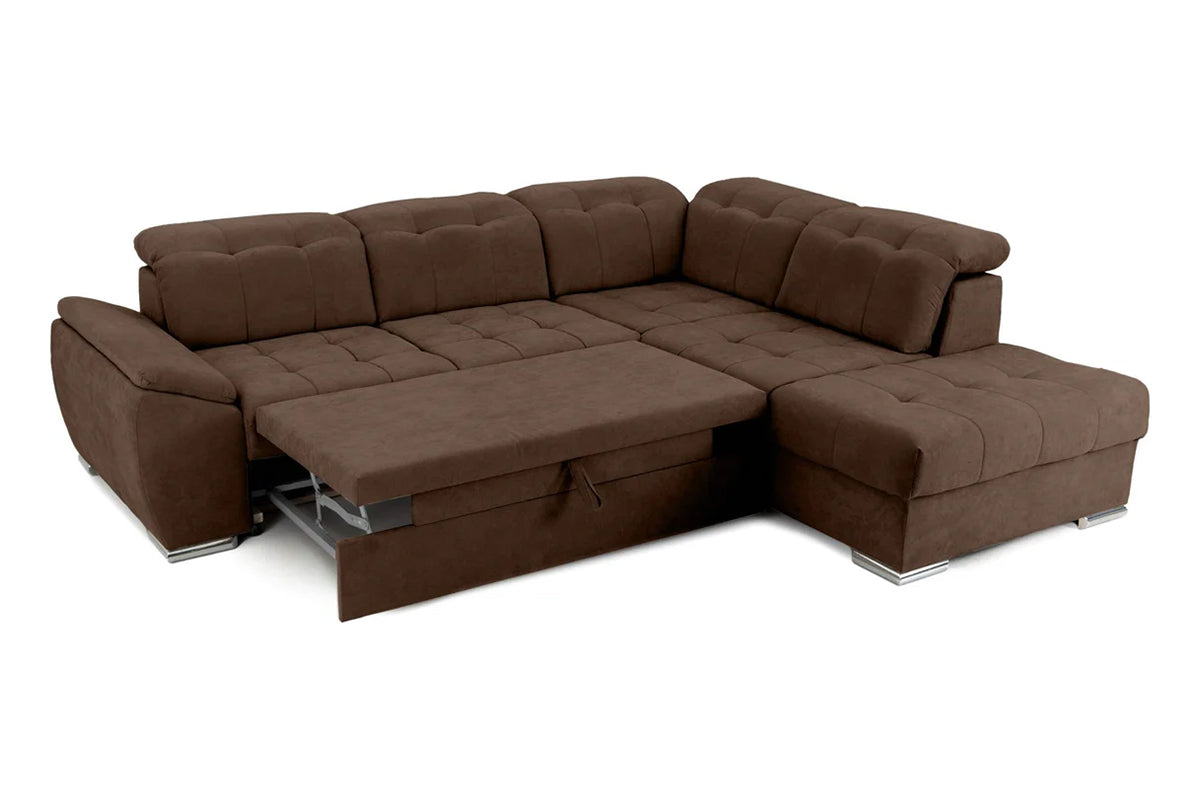 Coltar Extensibil pe dreapta ENZO, cu tetiere 265x230x80 cm #color_maro-enjoy