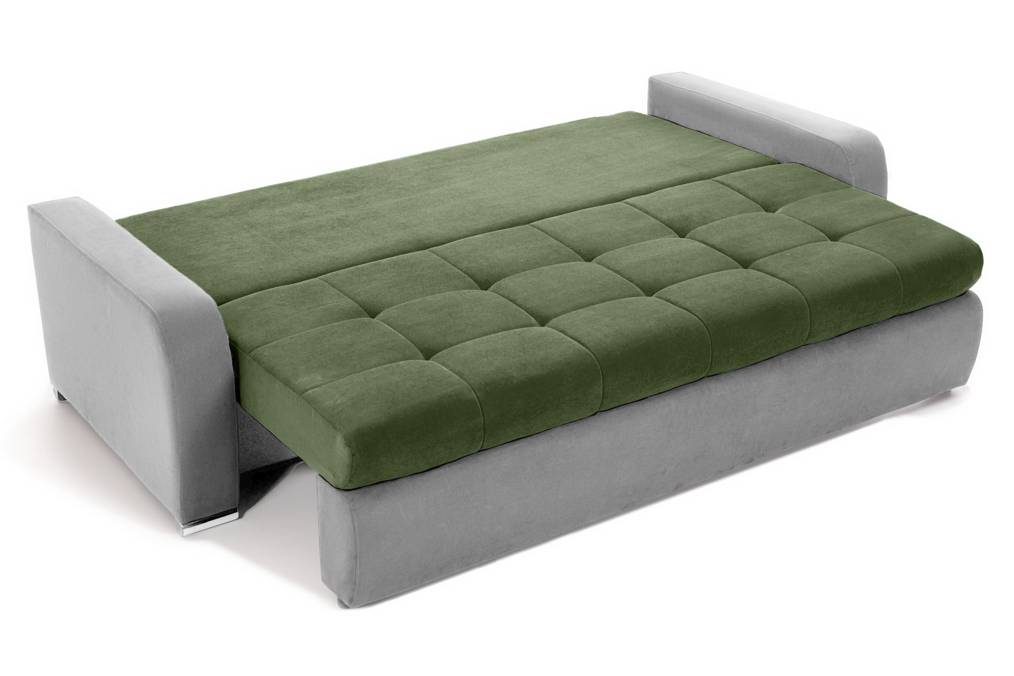 Canapea Extensibilă 3 locuri  VENETIA, cu ladă de depozitare, 220x100x90 cm, #color_Verde-Gri-Deschis-Enjoy