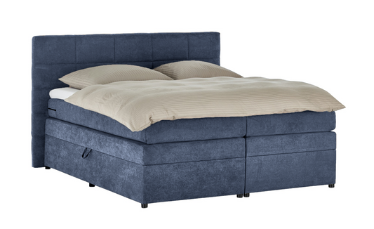 Pat Boxspring Gibson, cu lada de depozitare, Albastru Inchis, Prestigehome.ro, Prestige, #Color_Albastru-Inchis-Enjoy