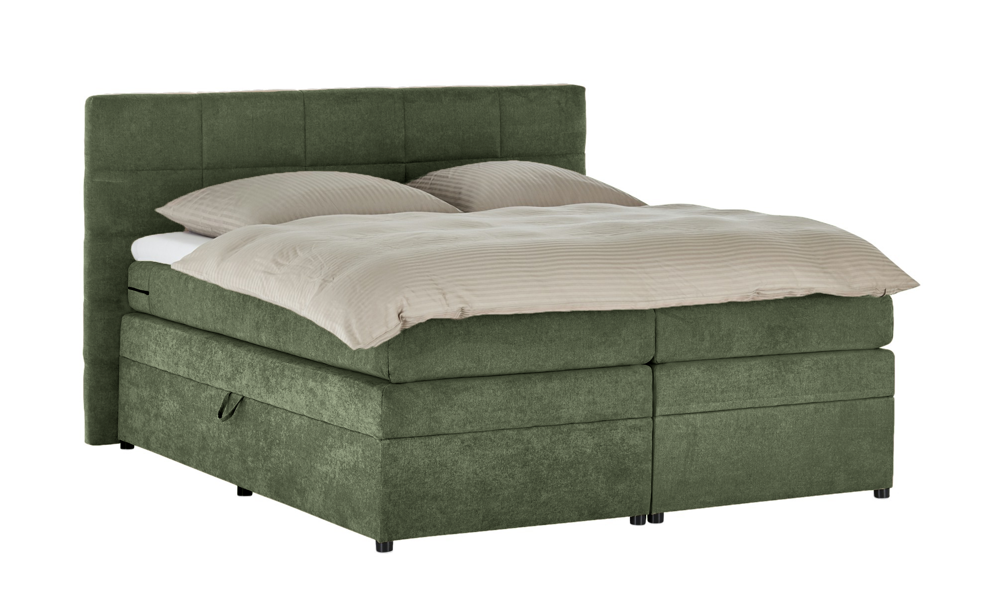 Pat Boxspring Gibson, cu lada de depozitare, Verde, Prestigehome.ro, Prestige, #Color_Verde-Enjoy