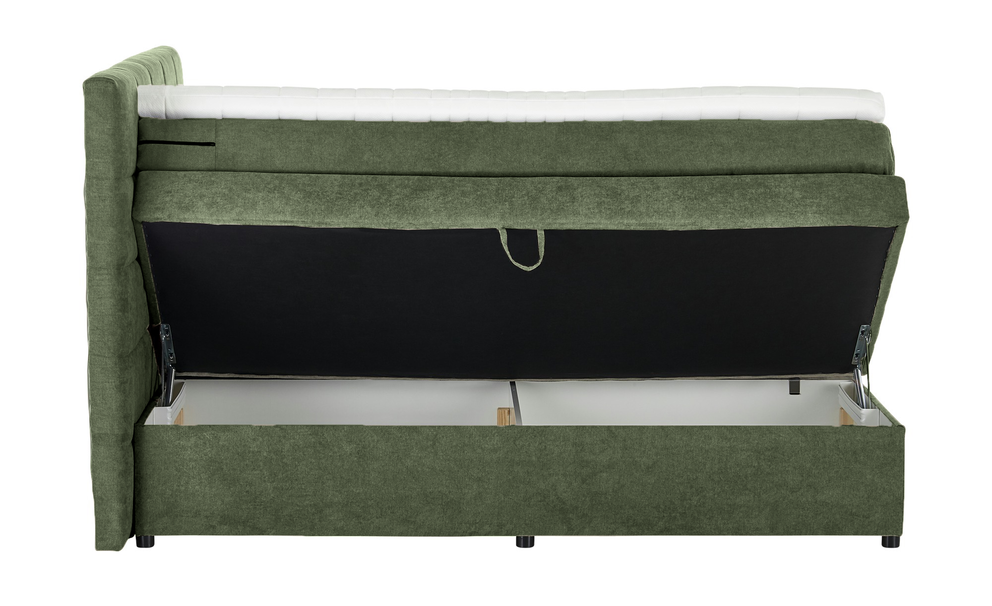 Pat Boxspring Gibson, cu lada de depozitare, Verde, Prestigehome.ro, Prestige, #Color_Verde-Enjoy