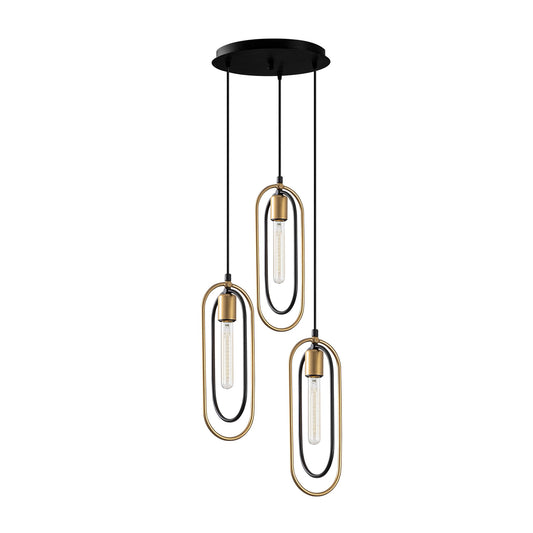 Lustra tip pendul CERCO 2021, Negru/Auriu, 3xE27/60W - Prestigehome.ro - Lustre - Prestige