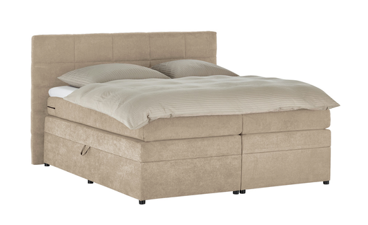 Pat Boxspring Gibson, cu lada de depozitare, Bej, Prestigehome.ro, Prestige, #Color_Bej-Enjoy